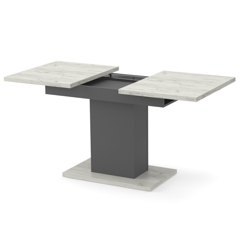 Стіл розсувний ГРЕЙС Дуб крафт білий/Графіт (254033)