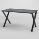Стіл обідній лофт ПЕРС 1380x675 Вугільний камінь/Чорний (10167-2)