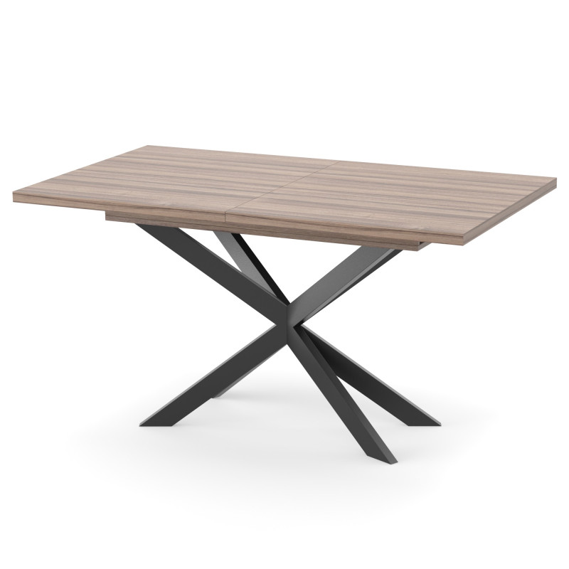 Раздвижной обеденный стол СПАЙДЕР МДФ Волошский орех/Черный 1400x800 (717537)