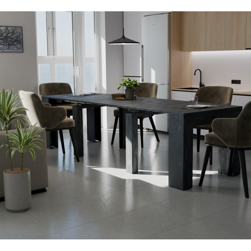 Обідній розсувний стіл ПІТОН Люкс Вугільний камінь (919704)