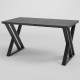 Стол обеденный лофт ГЕРКУЛЕС 1180x600 Угольный камень/Черный (10160-2)