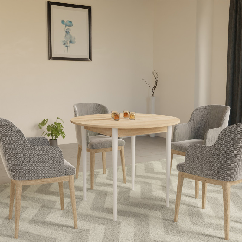 Круглый стол ДЕРИЛ Дуб сонома/Белый (558976)