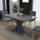 Обеденный раздвижной стол ЛАМАР МДФ Серый глянец (190772)