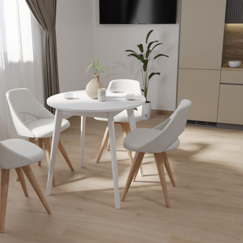 Круглий стіл для кухні БОН 775х746 МДФ Білий (372926)