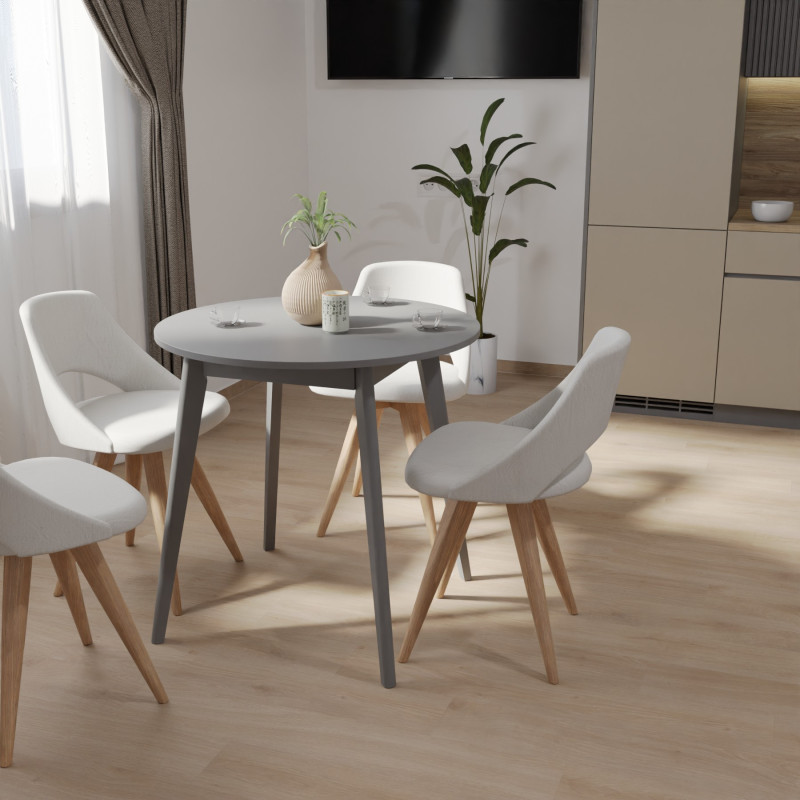 Круглий стіл для кухні БОН 775х746 МДФ Сірий (372928)