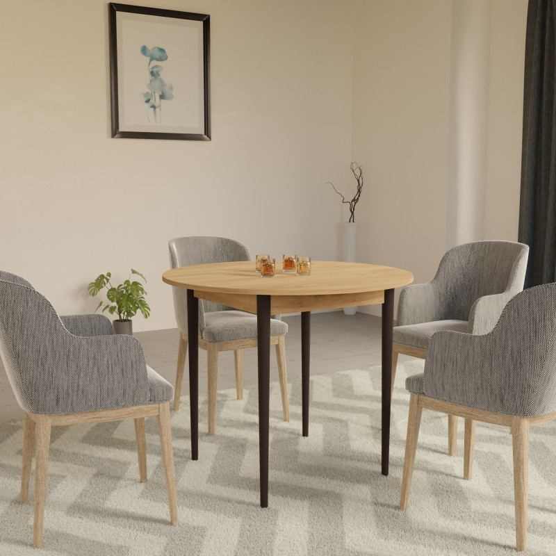 Круглый стол ДЕРИЛ Бетон/Лак (558989)