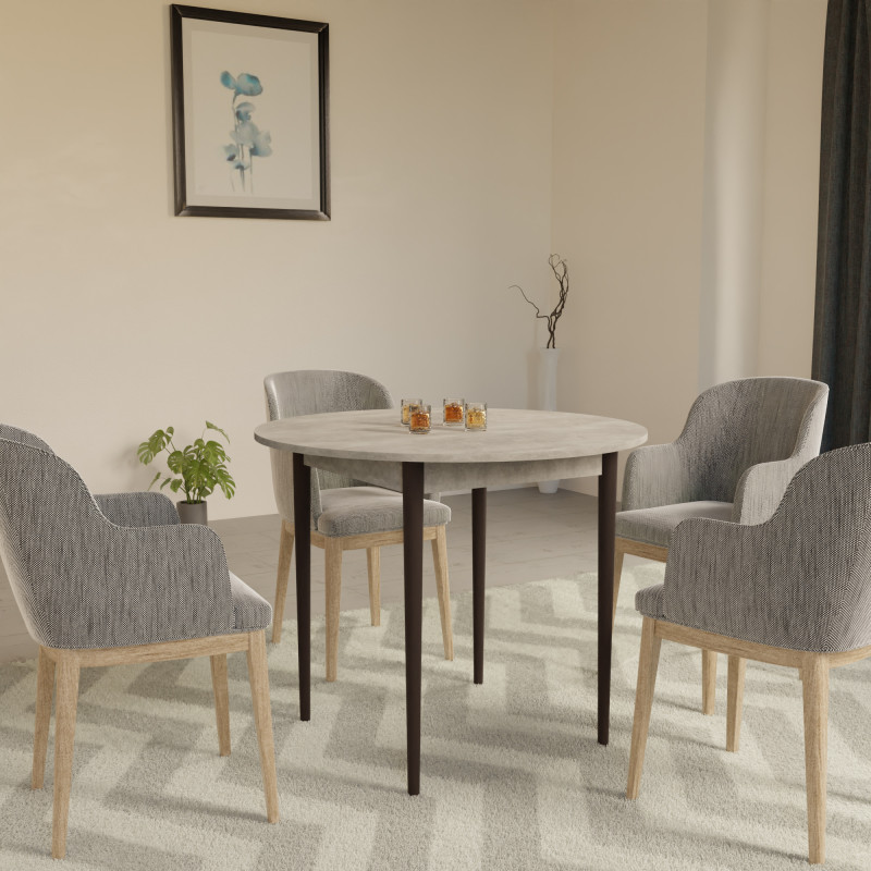 Круглый стол ДЕРИЛ Бетон/Венге (558979)