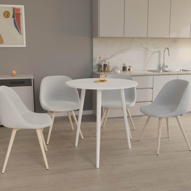 Круглый стол СЕТ-3 Белый/Белый (558940)