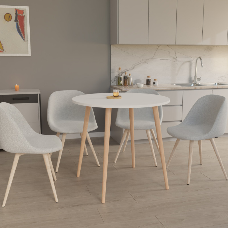 Круглий стіл СЕТ-4 Білий/Лак (558970)