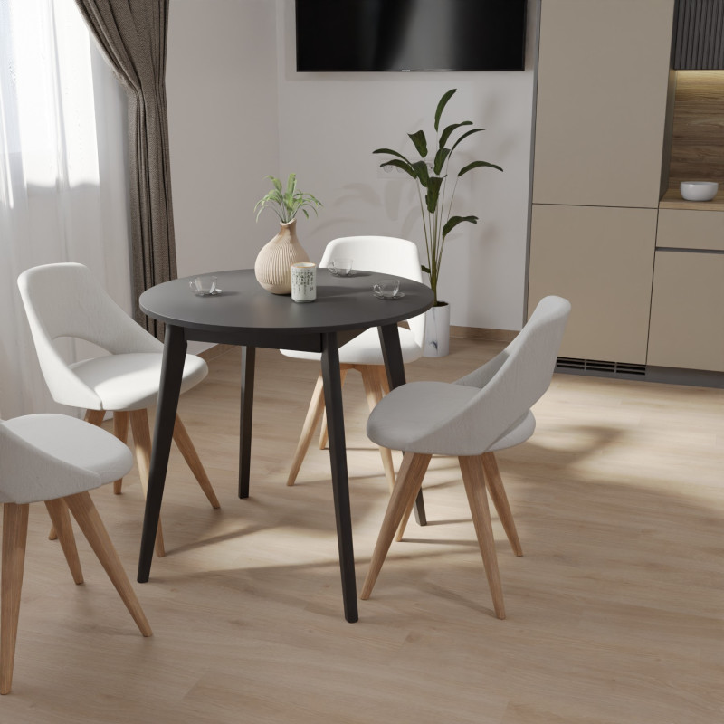 Круглий стіл для кухні БОН 775х746 МДФ Чорний (372927)