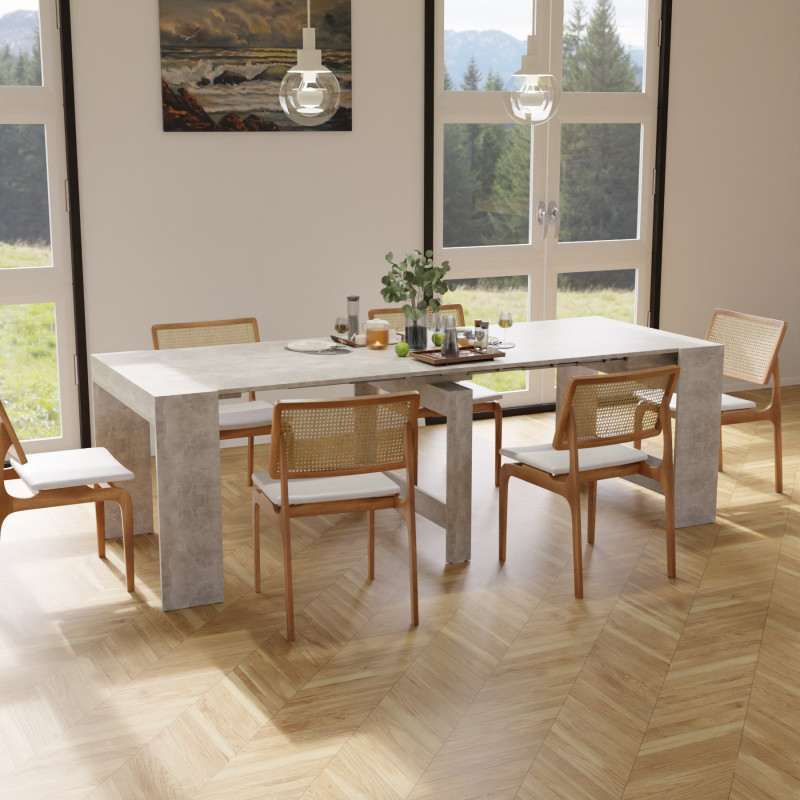 Обідній розсувний стіл для кухні ПІТОН Лайт Бетон (853048)