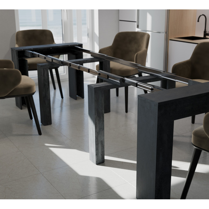 Обідній розсувний стіл ПІТОН Люкс Вугільний камінь (919704)