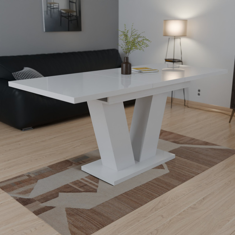 Обідній розсувний стіл РОЙ МДФ Білий глянець (616450)