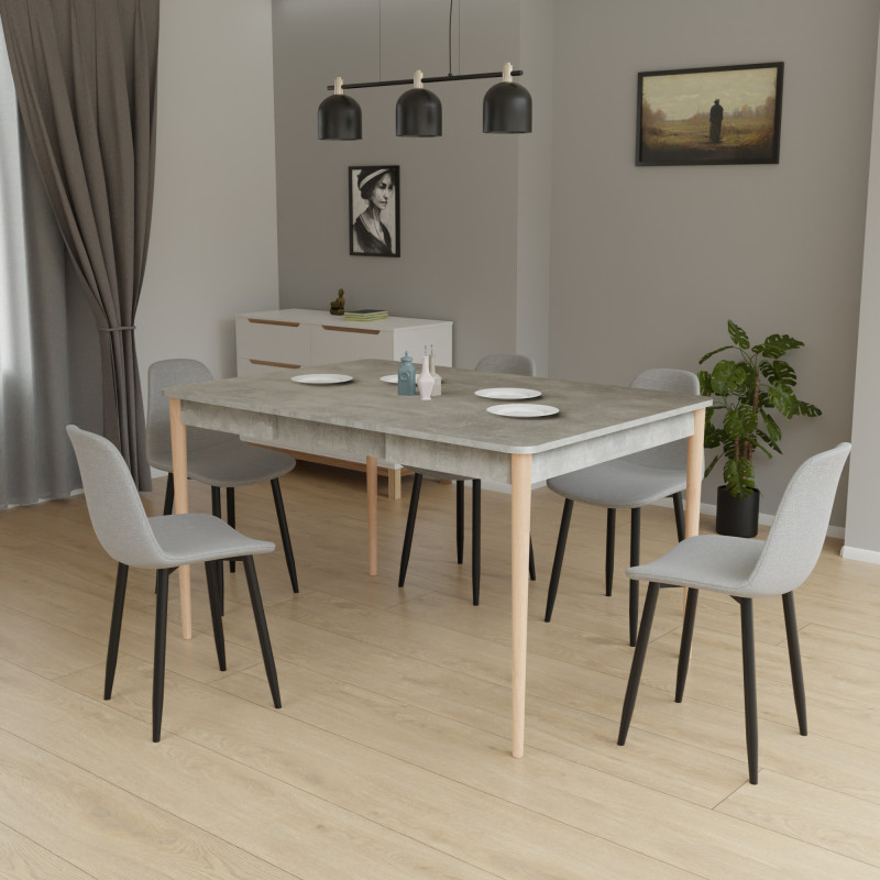 Розсувний стіл МОНО квадрат Бетон/Лак (472000)