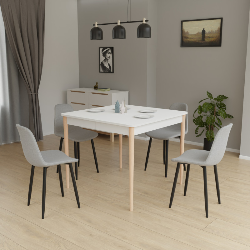 Розсувний стіл МОНО квадрат Білий/Лак (472001)