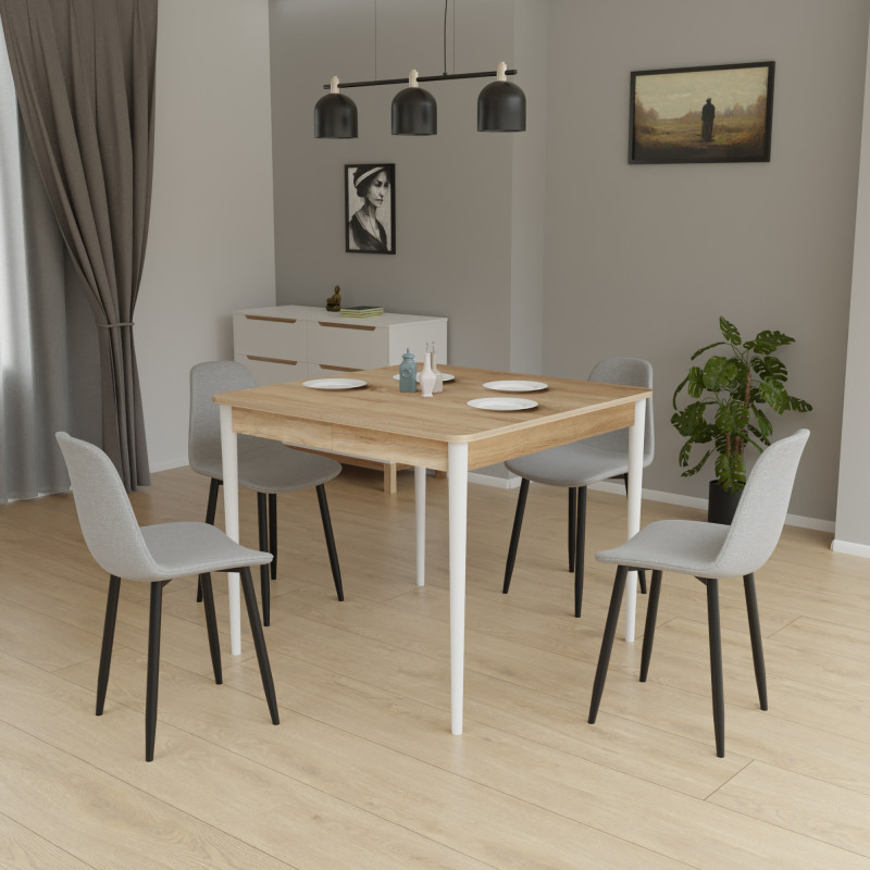 Розсувний стіл МОНО квадрат Дуб сонома/Білий (472008)