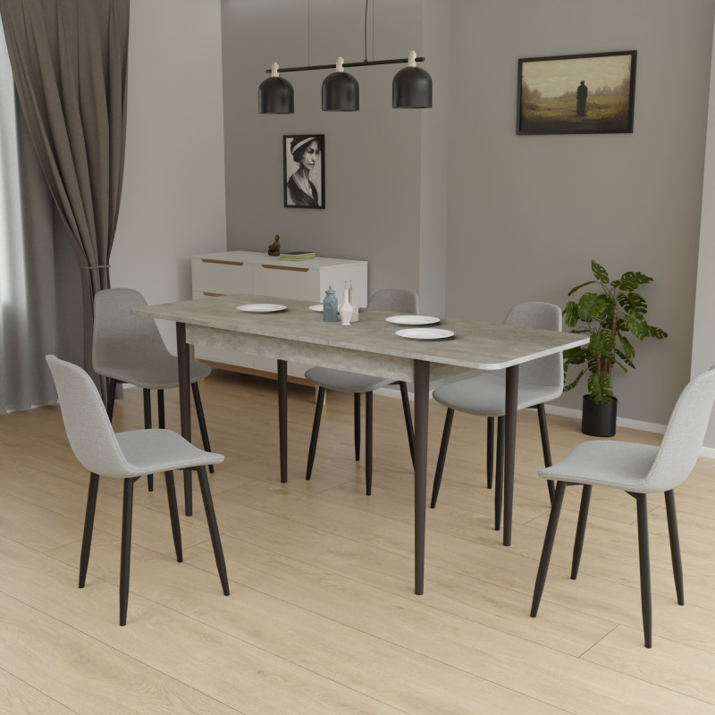 Розсувний стіл МОНО прямокутний Бетон/Венге (474058)