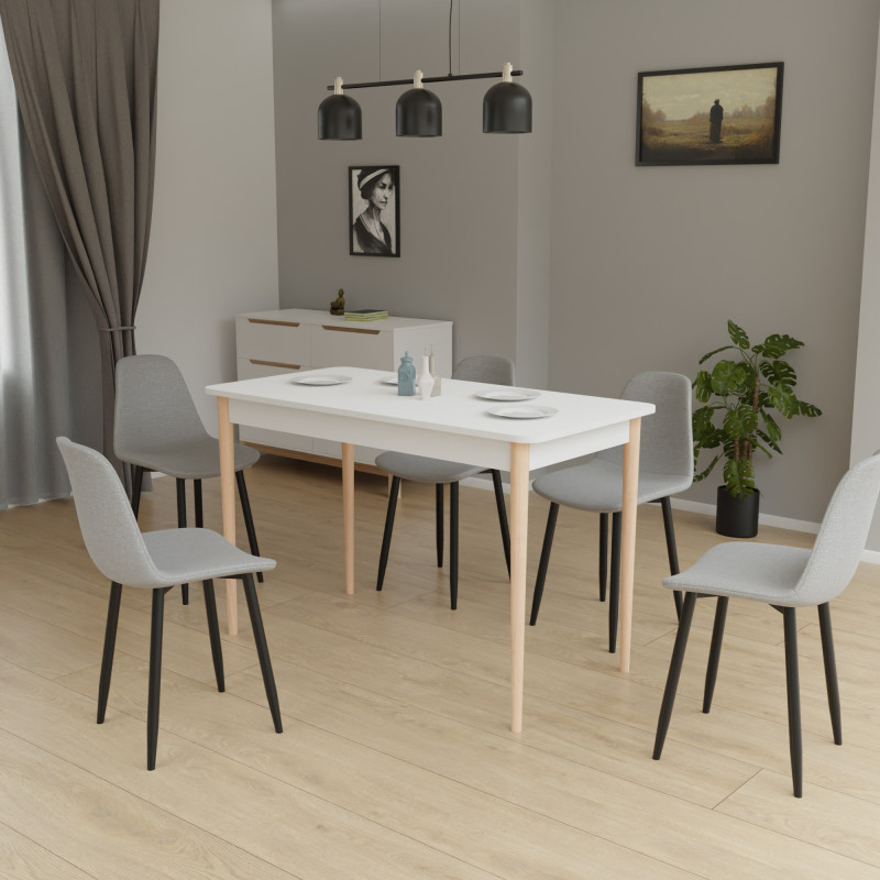 Раздвижной стол МОНО прямоугольный Белый/Лак (474056)