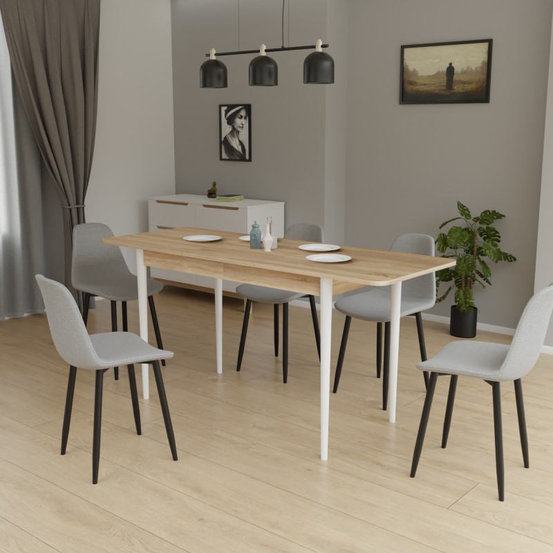 Розсувний стіл МОНО прямокутний Дуб сонома/Білий (474063)