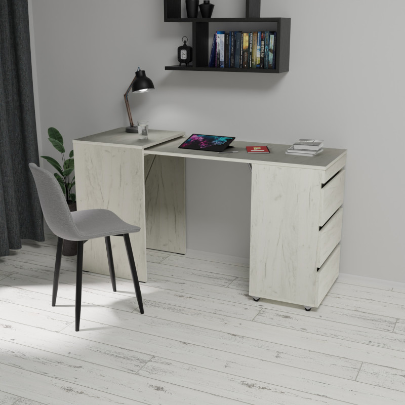 Розсувний стіл-тумба БАРІ Дуб крафт білий (371864)