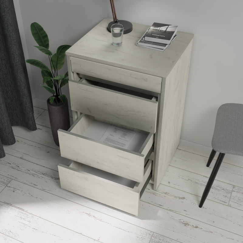 Розсувний стіл-тумба БАРІ Дуб крафт білий (371864)