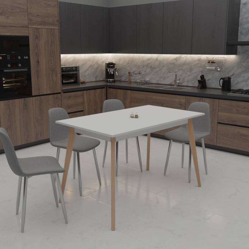 Стол обеденный БОН 1180х680 ДСП Белый/Лак (558898)