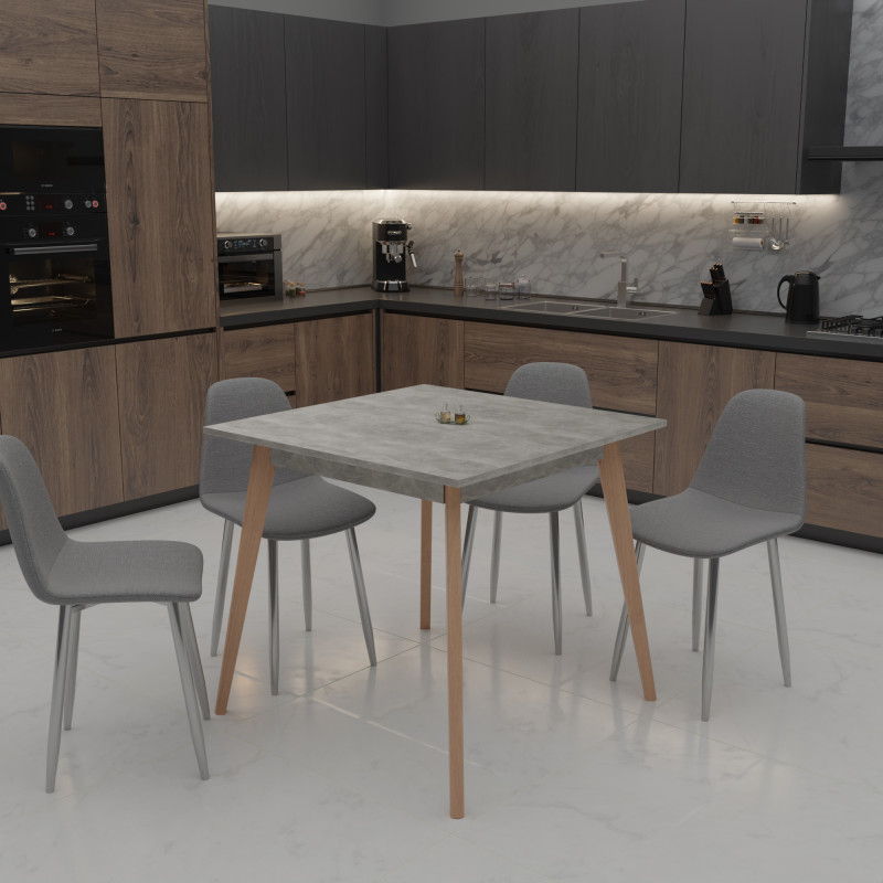 Стіл обідній БОН 780х780 Бетон/Лак (558857)