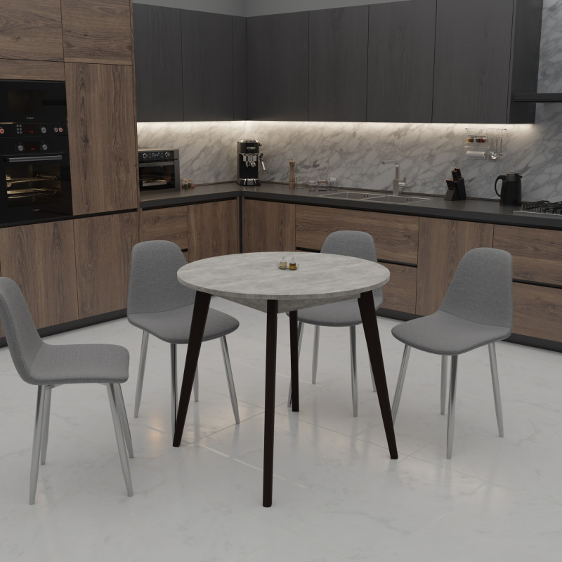 Стіл обідній БОН 880х880 Бетон/Венге (558872)