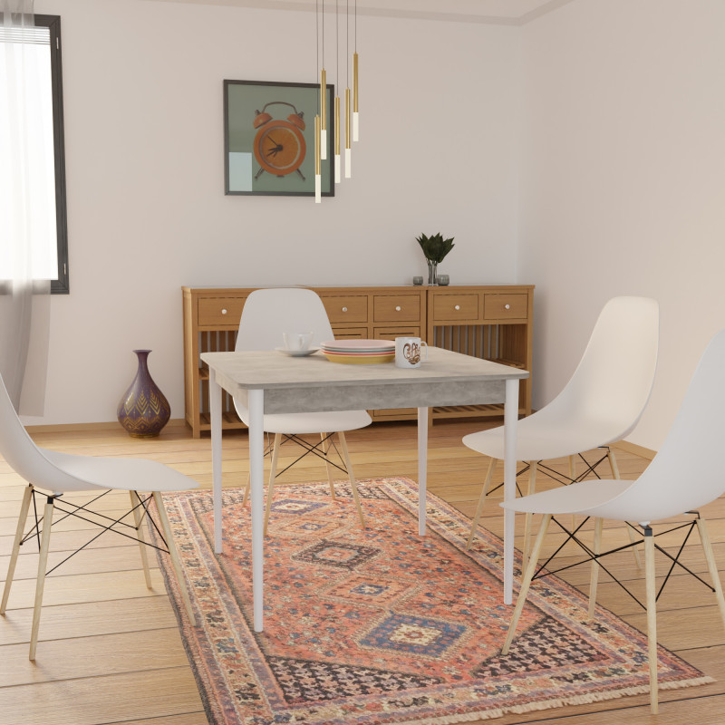 Стіл МОНО 880х880 Бетон/Білий (559034)