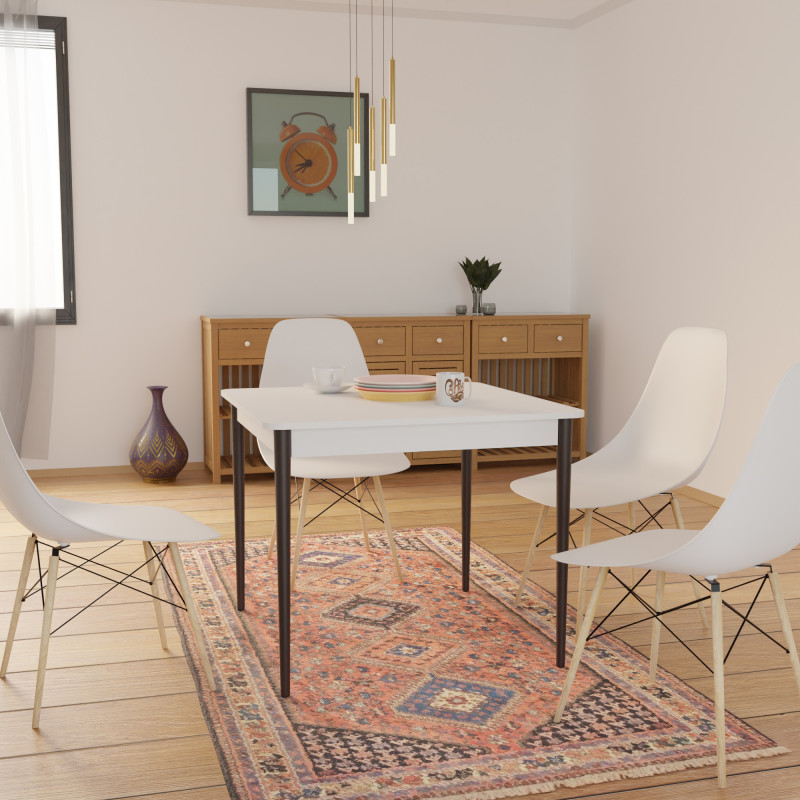 Стіл МОНО 880х880 Білий/Венге (559040)