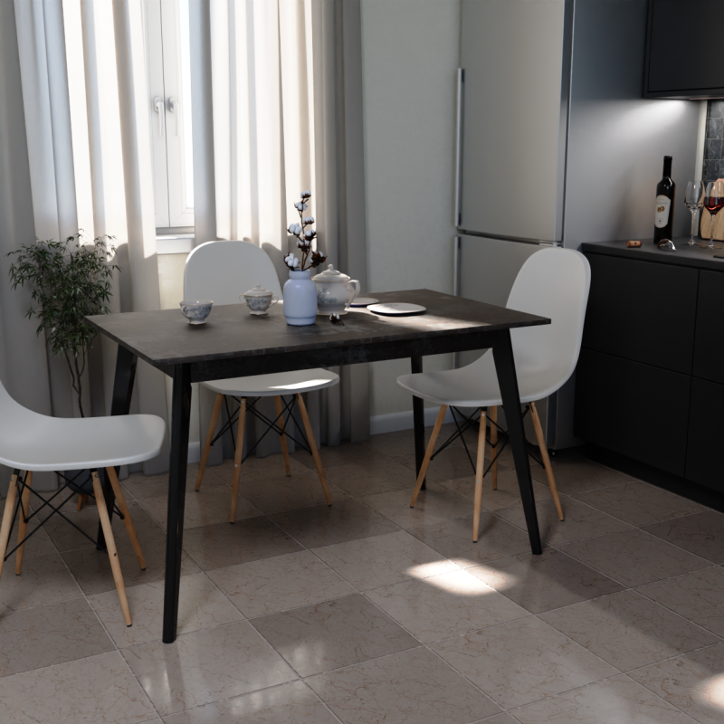 Стол обеденный для кухни ТУРИН 1180 Оксид мат Р255 (421495)