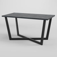 Стол обеденный лофт ЛАМА 1380x675 Угольный камень/Черный (10170-2)