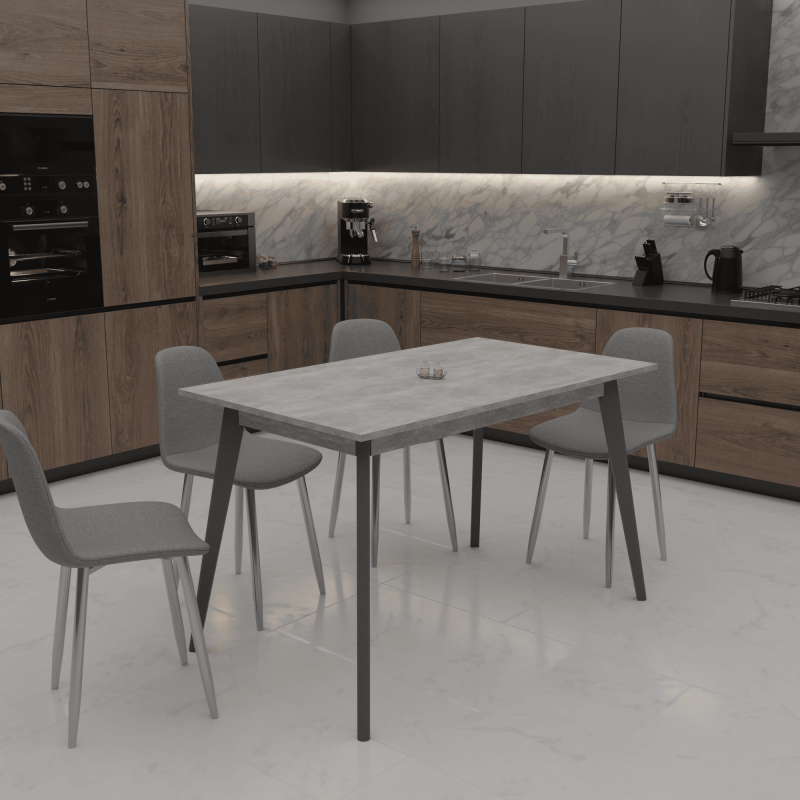 Стол обеденный БОН 1180х680 Бетон/Серий (558902)