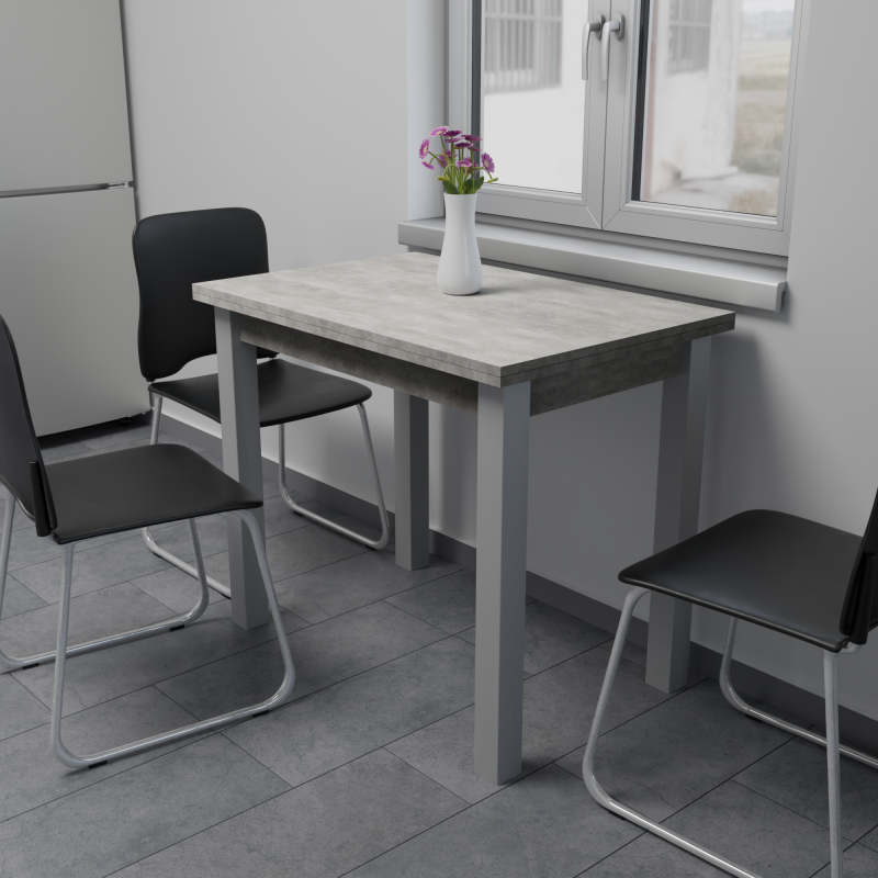 Стол обеденный раскладной ЮК Бетон/Серый (8829531)