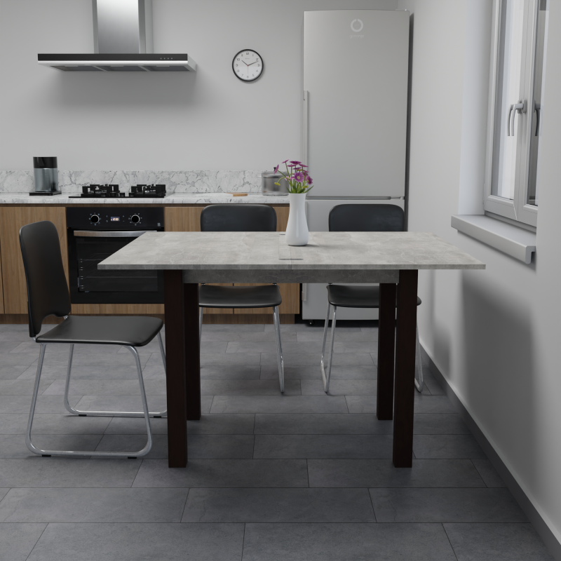 Стол обеденный раскладной ЮК Бетон/Венге (8829525)