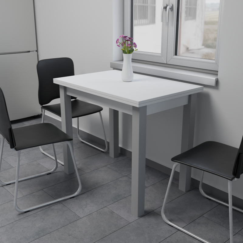 Стол обеденный раскладной ЮК Белый/Серый (8829532)