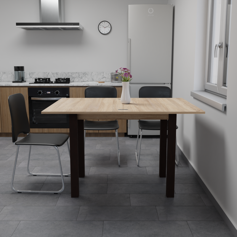 Стол обеденный раскладной ЮК Дуб сонома/Венге (8829528)