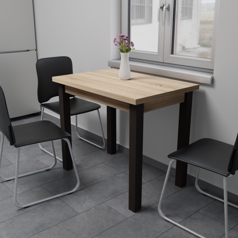 Стол обеденный раскладной ЮК Дуб сонома/Венге (8829528)