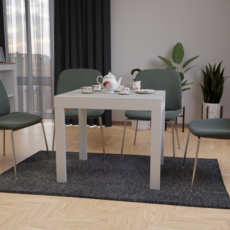 Стіл обідній розсувний КОРС Бетон/Білий (2824819)