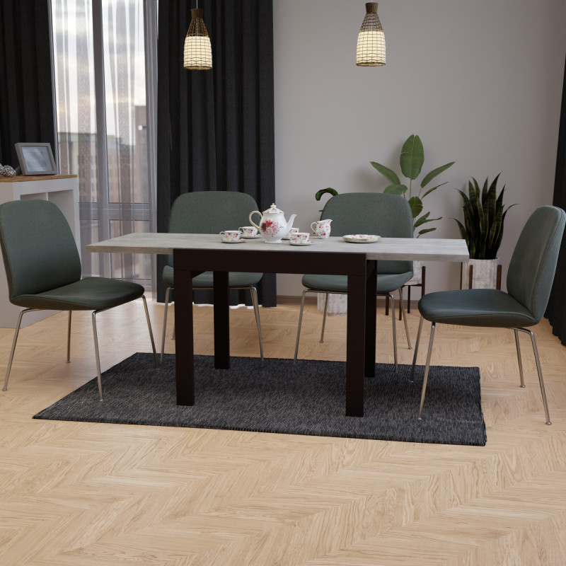 Стіл обідній розсувний КОРС Бетон/Венге (2824825)