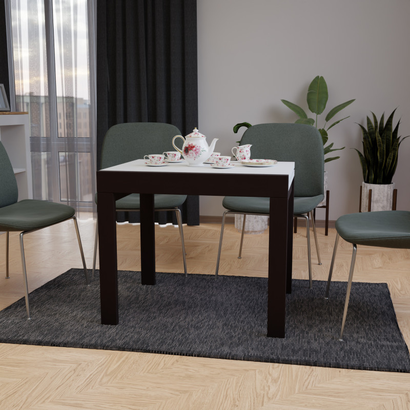 Стіл обідній розсувний КОРС Білий/Венге (2824826)