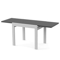 Стіл обідній розсувний КОРС Антрацит/Білий (2824823)
