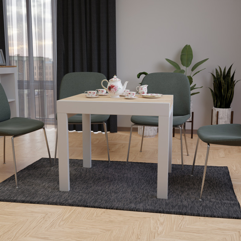 Стіл обідній розсувний КОРС Дуб сонома/Білий (2824822)