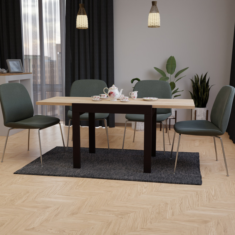 Стіл обідній розсувний КОРС Дуб сонома/Венге (2824828)