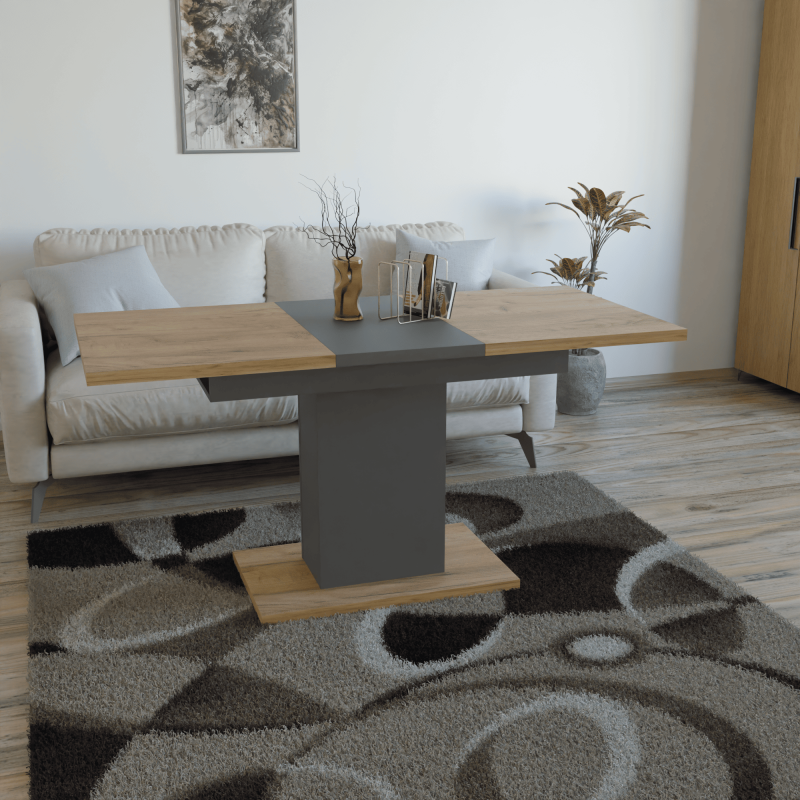 Стіл розсувний ГРЕЙС Дуб крафт золотий/Графіт (254032)