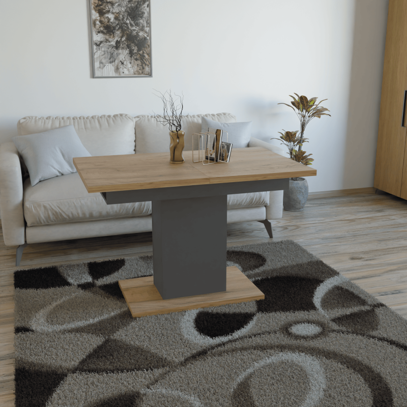 Стіл розсувний ГРЕЙС Дуб крафт золотий/Графіт (254032)