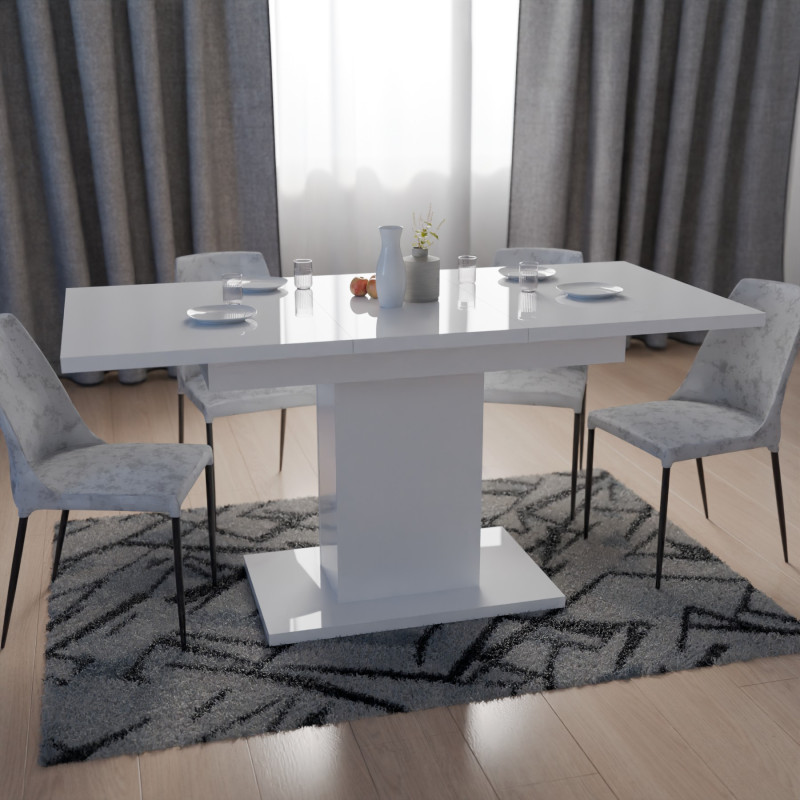 Обідній розсувний стіл ТВІСТ МДФ Білий глянець (648151)