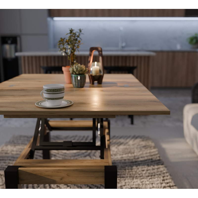 Стіл-трансформер БАТТЕРФЛАЙ Дуб крафт золотий/Венге (229510)