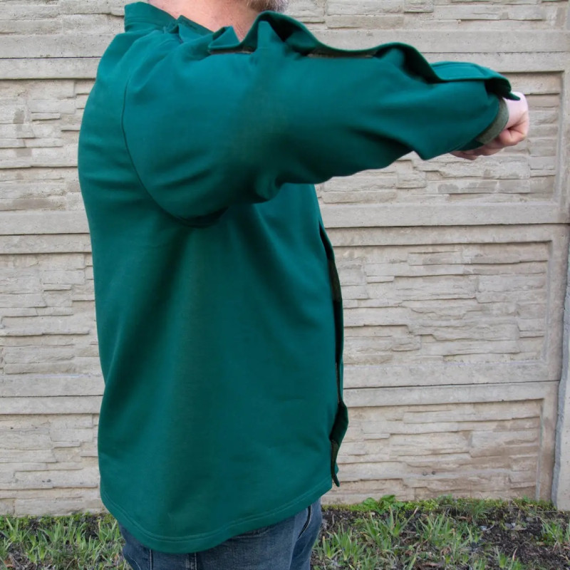 Адаптивная кофта при травмировании, двунитка Kirasa зеленая 52 (KI4280-2)