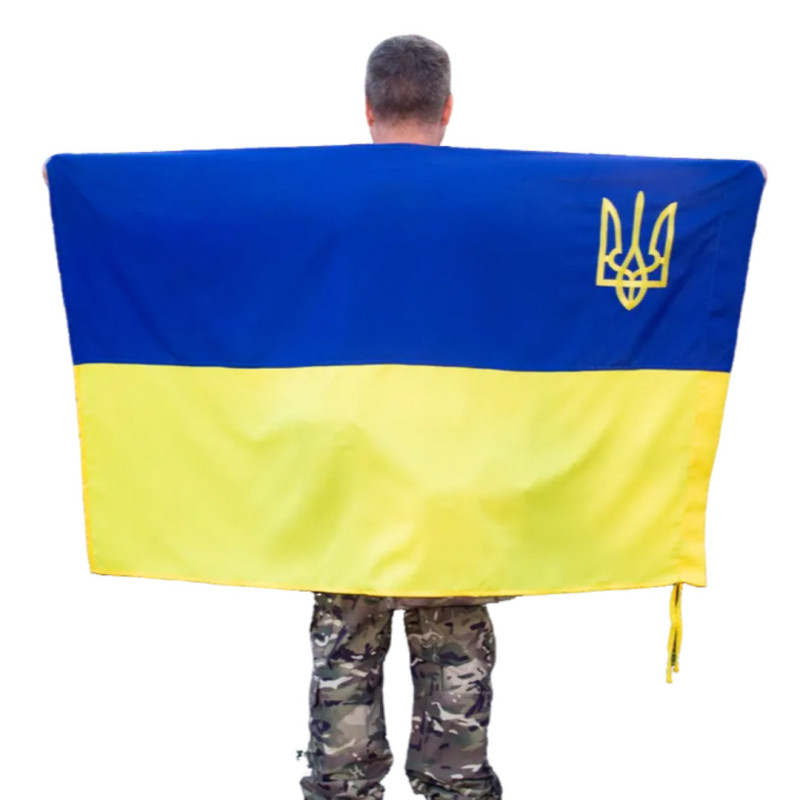 Прапор України з гербом 150х90 см Kirasa (KI305)